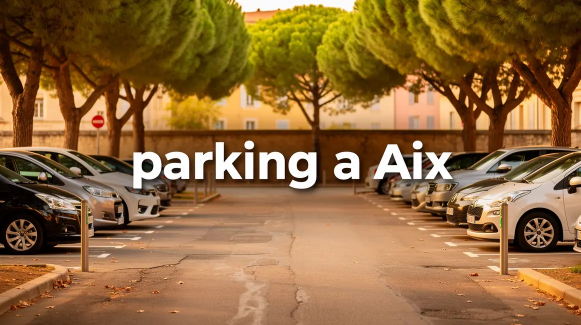 parking aix en provence avec arbres et voitures