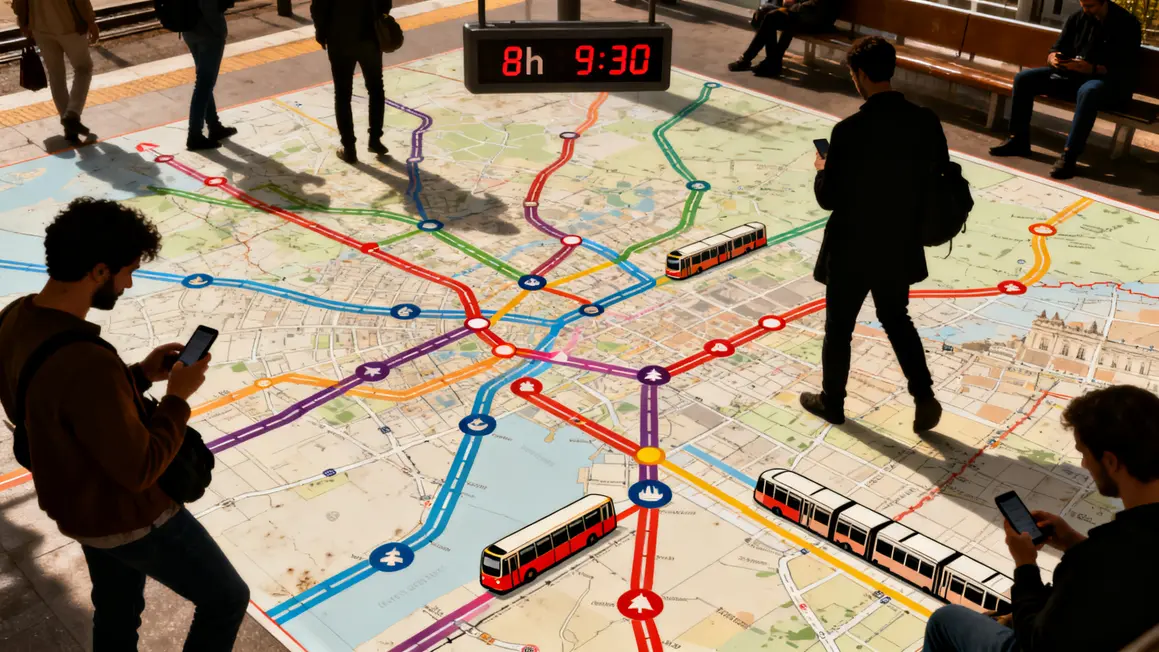 Plan stylisé optimisation temps transport local Aix-Marseille