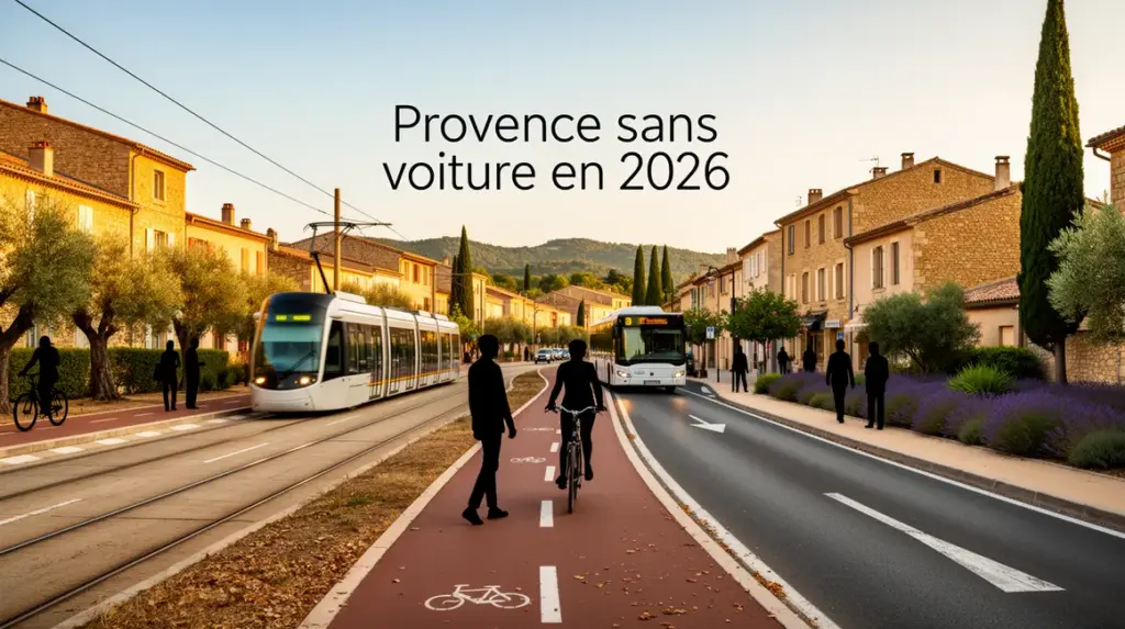 Paysage Provence 2026 tram bus vélo mobilité durable
