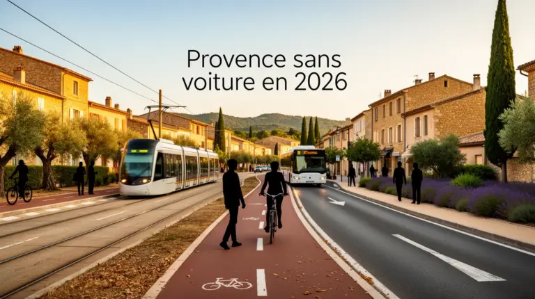 Paysage Provence 2026 tram bus vélo mobilité durable
