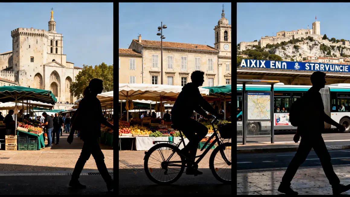 Provence sans voiture Avignon Aix Marseille centre ville bus vélo marché