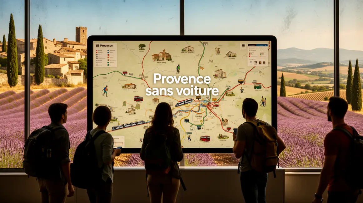 Carte Provence sans voiture, trains bus randonnee