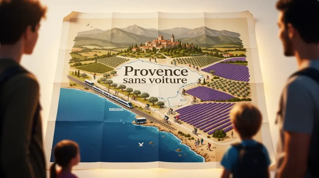Carte Provence sans voiture relief paysages et transports