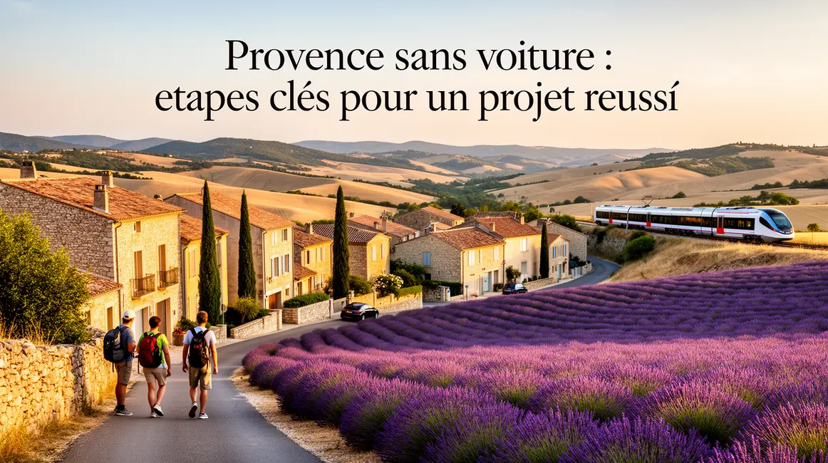 Panorama villages provencaux lavande voyageurs transports Provence sans voiture