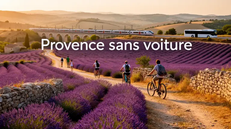 Paysage Provence sans voiture champ lavande
