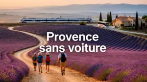 provence sans voiture paysage été lavande bus train