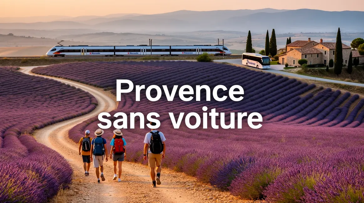 provence sans voiture paysage été lavande bus train