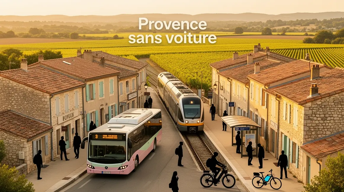 Provence sans voiture ville bus train vélo électrique voyageurs