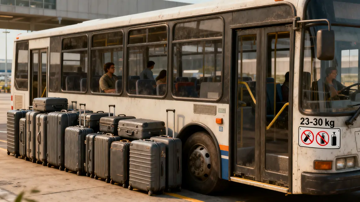 Valises navette arrêt, limites poids, objets interdits