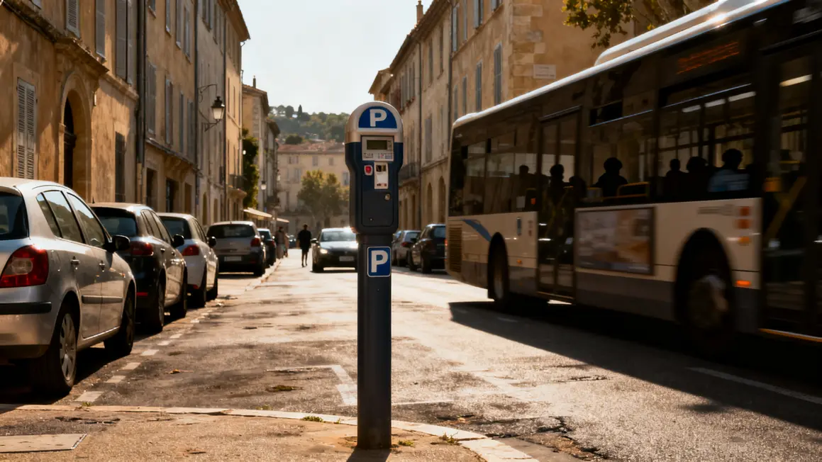 Rue étroite Aix-en-Provence, stationnement payant