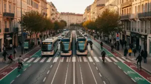 avenue Marseille tram bus voitures pistes cyclables