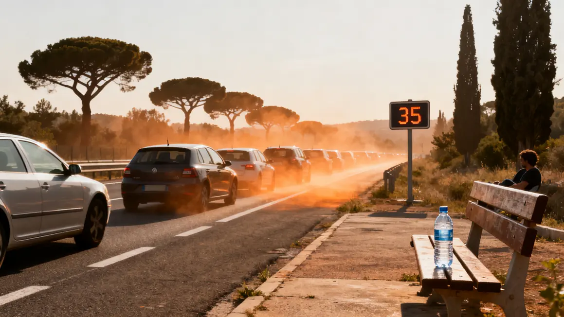autoroute vers Marseille pause chaleur et eau