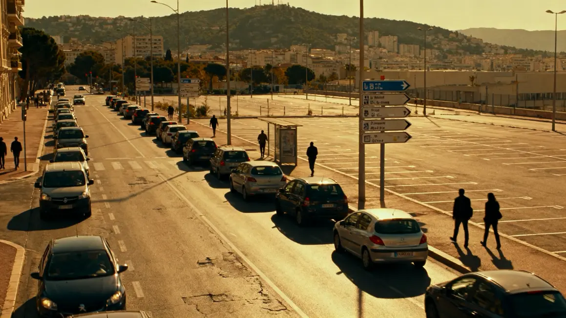 Embouteillage Marseille voiture stationnement piétons