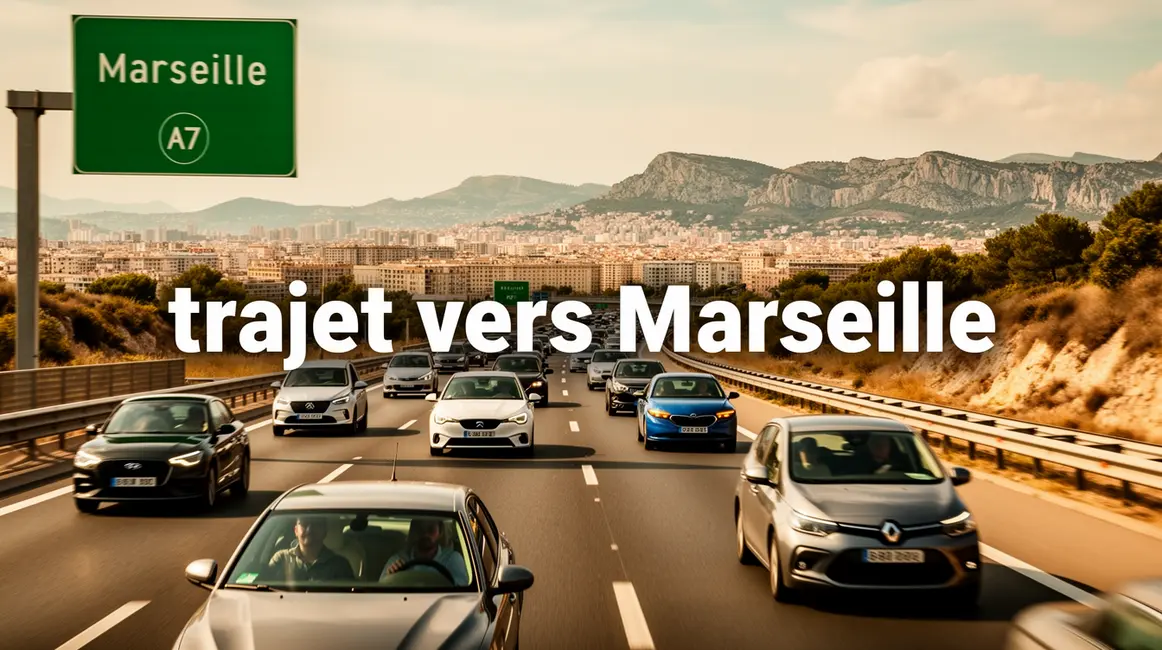 Vue autoroute Marseille circulation panneaux