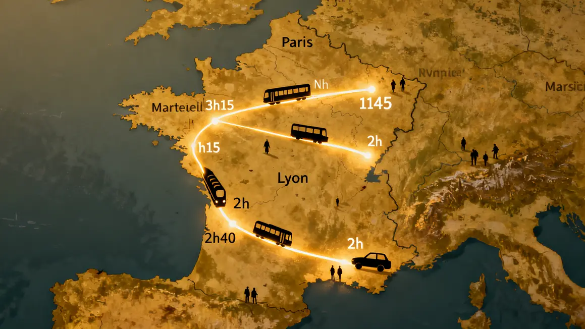 trajets lumineux france vers marseille train bus voiture