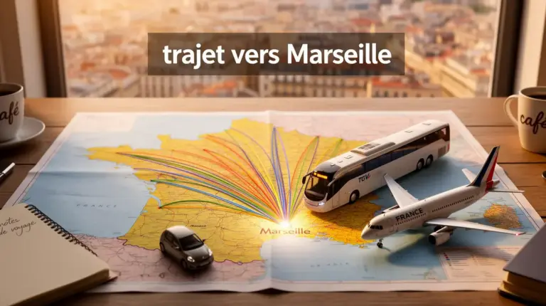 Trajet vers Marseille carte transport
