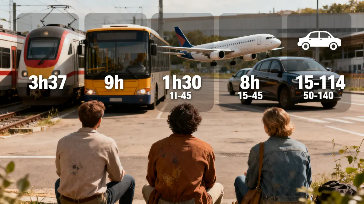 trajet vers marseille tableau modes transport et prix