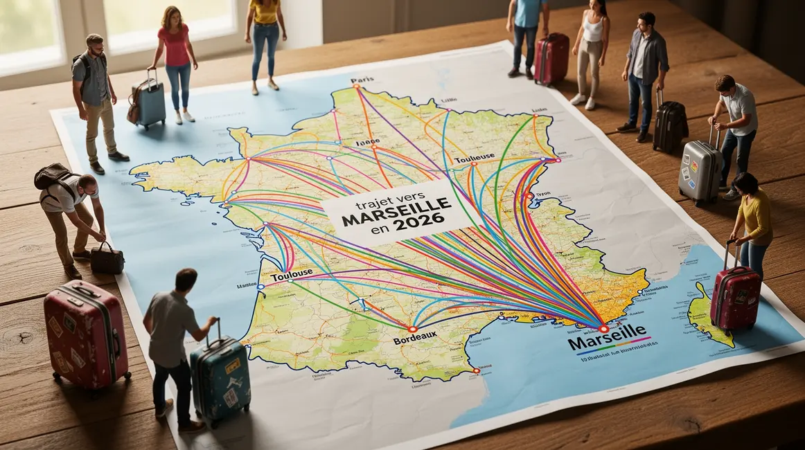 trajet Marseille 2026 carte villes et lignes