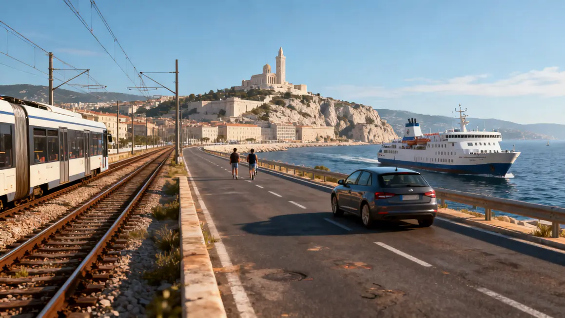 Route, train, bus, voiture vers Marseille monuments