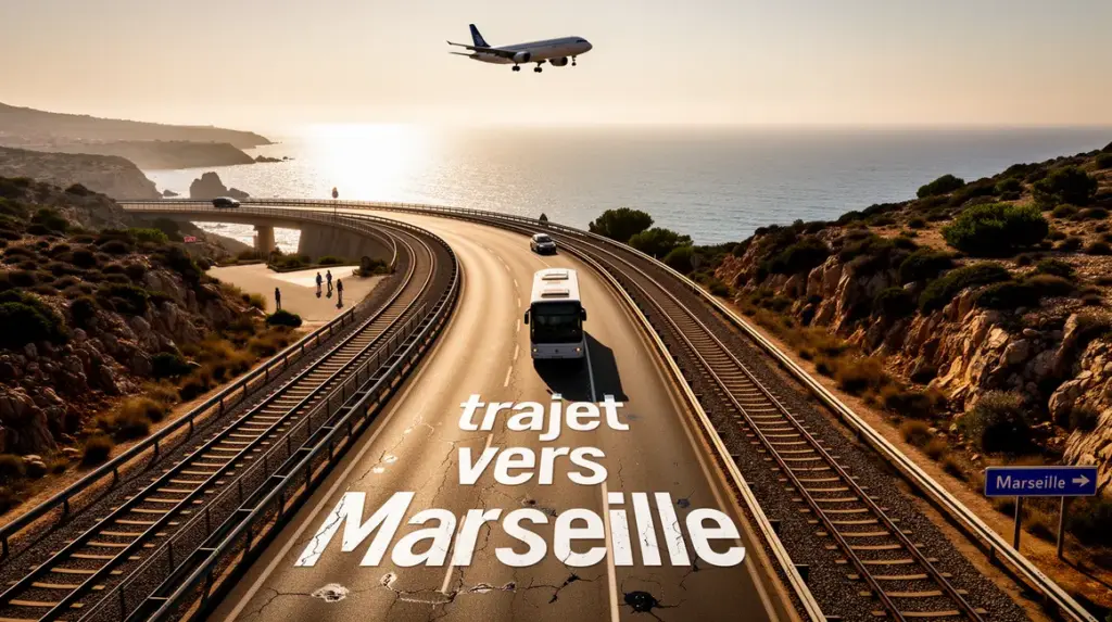 vue aérienne transport vers Marseille bus train avion covoiturage