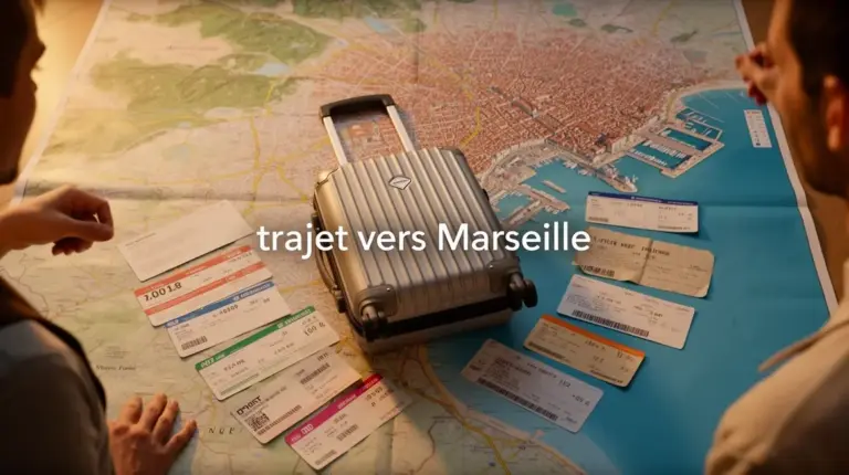 trajet vers Marseille vue aérienne transport budget