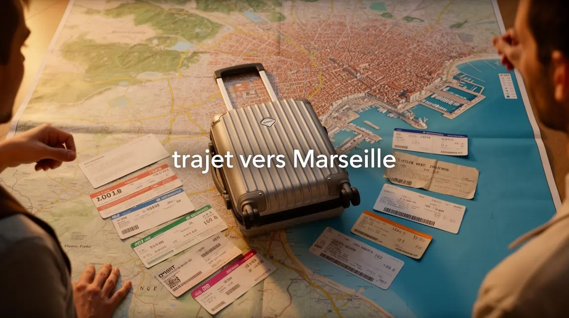 trajet vers Marseille vue aérienne transport budget