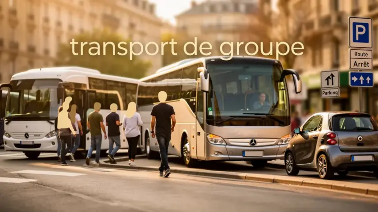 Personnes montant dans minibus autocar voiture transport de groupe