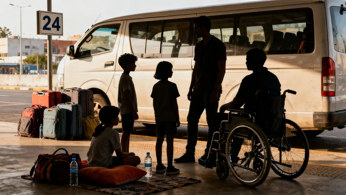 bagages transport de groupe minibus participants