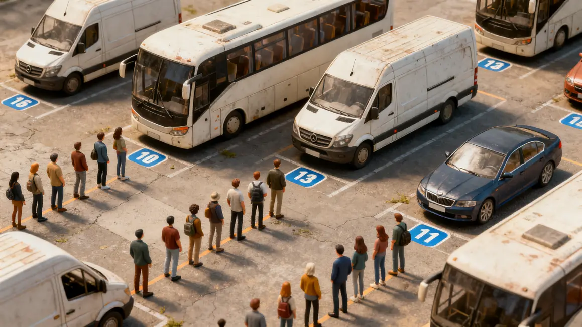 vue photorealiste modes transport de groupe budget