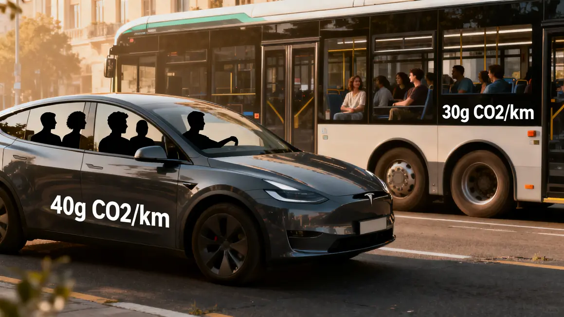 emissions CO2 transport de groupe voiture autocar comparatif