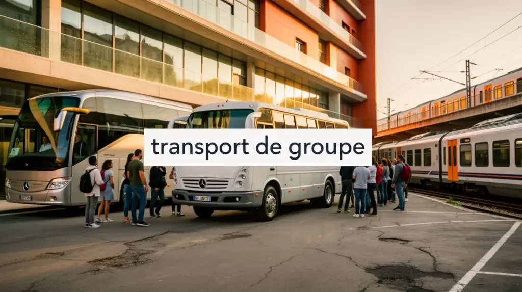 Scène autocar minibus train transport de groupe Aix Marseille