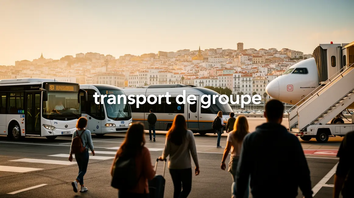 groupe montant dans bus minibus train avion sur aix marseille