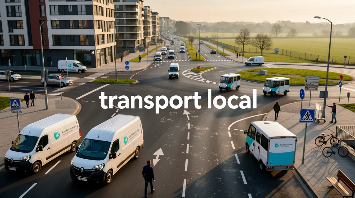 Panorama urbain et régional avec véhicules électriques et inscription transport local Aix Marseille