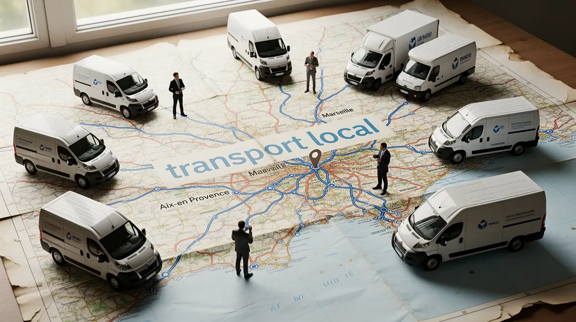 Transport local autour d'Aix Marseille sur carte routière