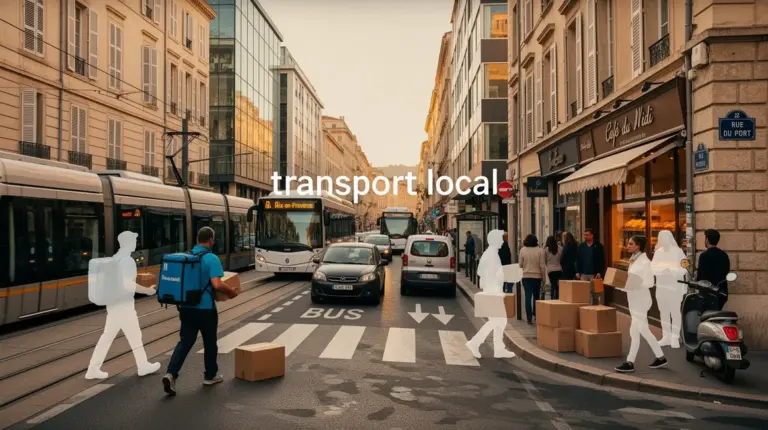 vue centre urbain Aix Marseille avec transports locaux