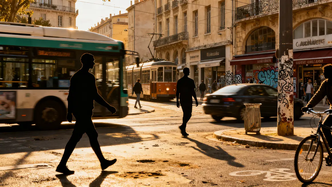 Vue transport local centre-ville Aix-Marseille