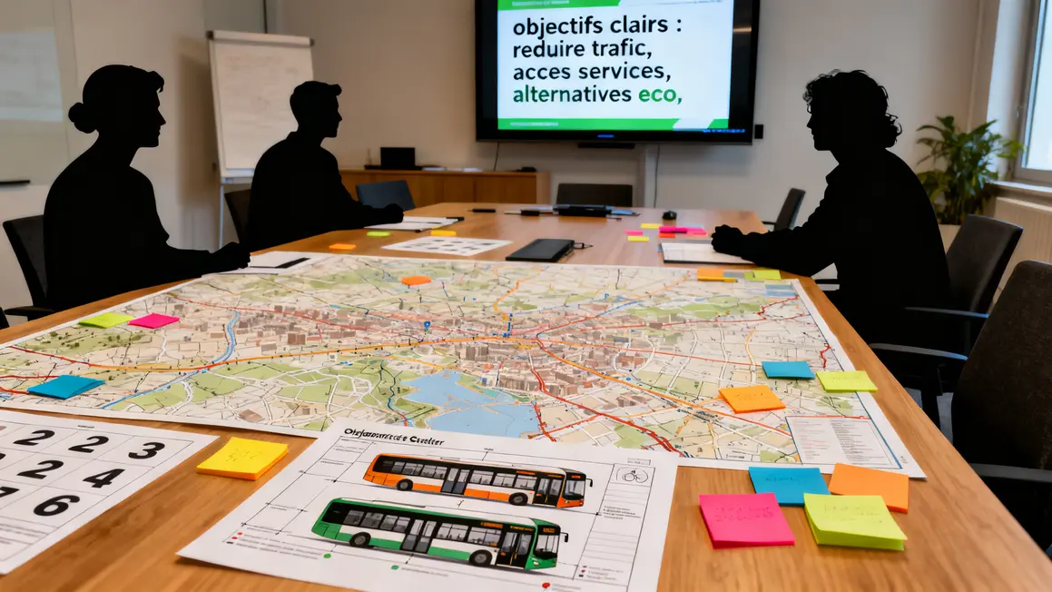 Réunion plans bus navettes Aix Marseille carte collaboration
