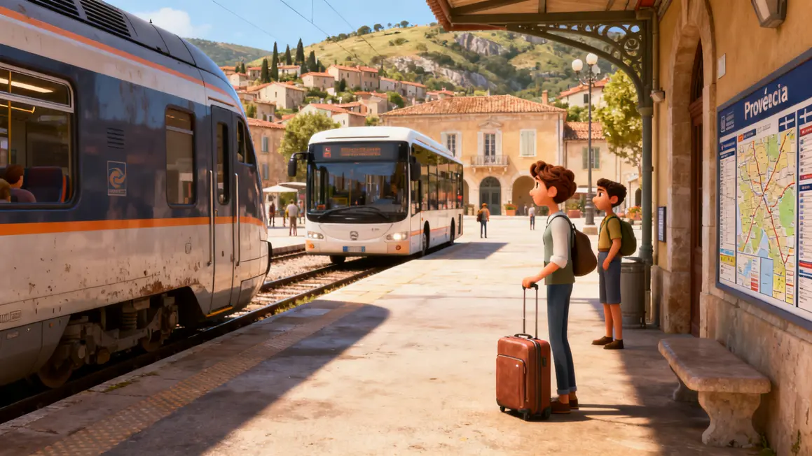Gare TGV TER bus public en Provence