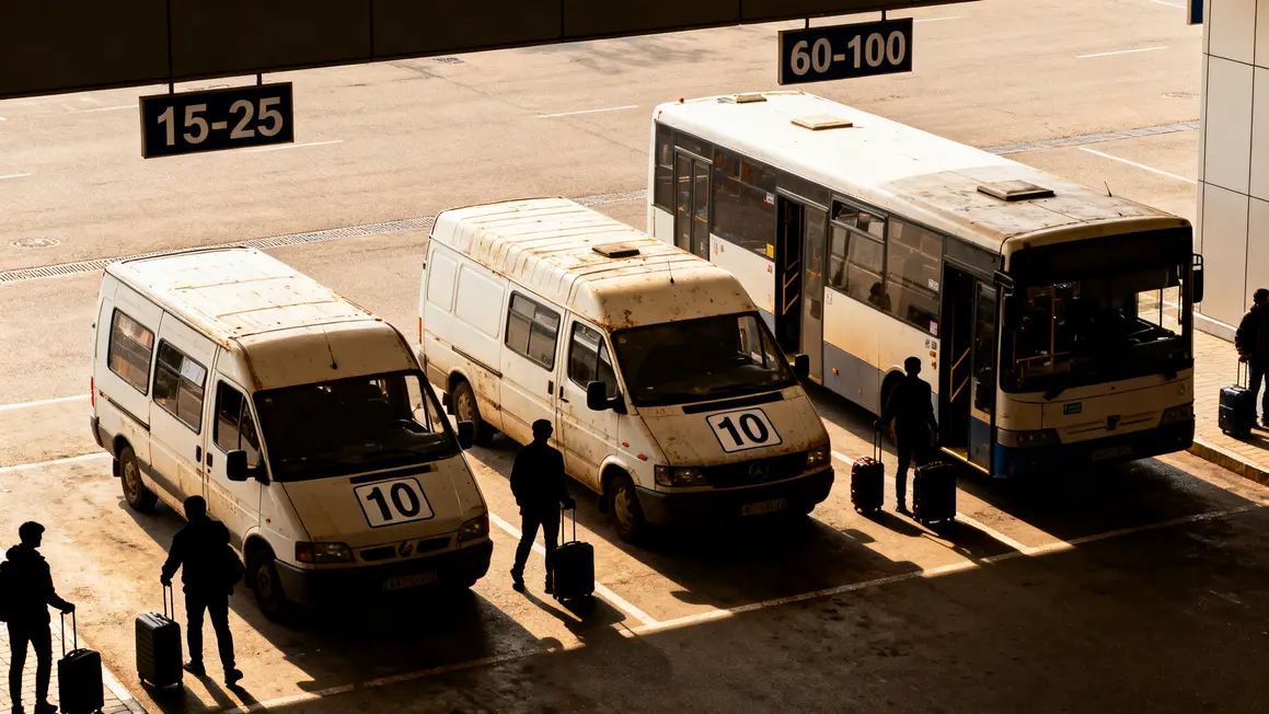 Types navettes aeroport minibus van bus tarifs