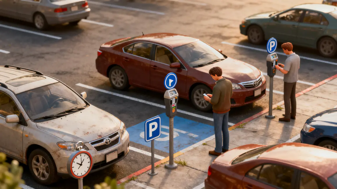 Voitures sur parkings differents Aix gestion temps