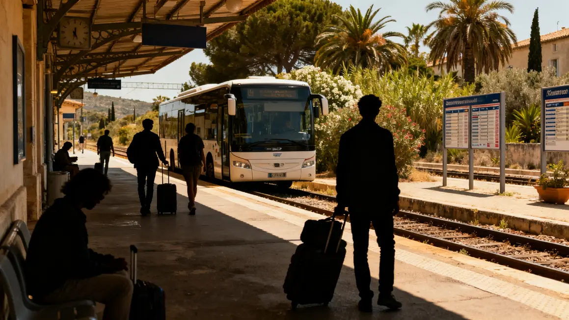Gare régionale Provence sans voiture, bus, voyageurs