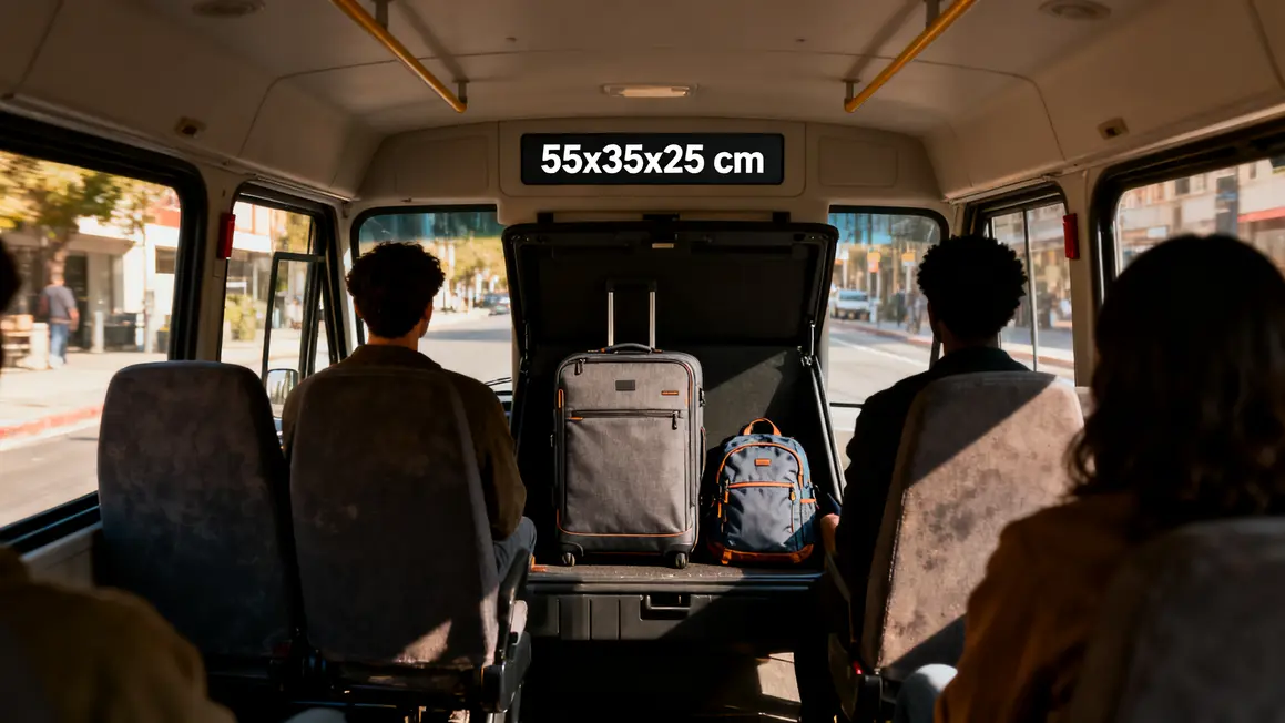 Voyage en navette bagage cabine espace limité