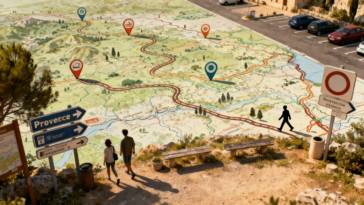 Carte itinéraire Provence réaliste