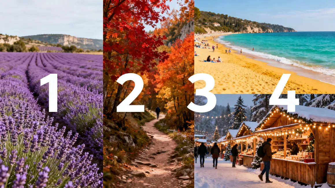 Printemps été automne hiver Provence lavande plage