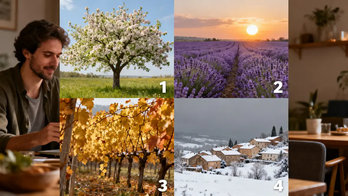 Comparatif saisons Provence printemps été automne hiver