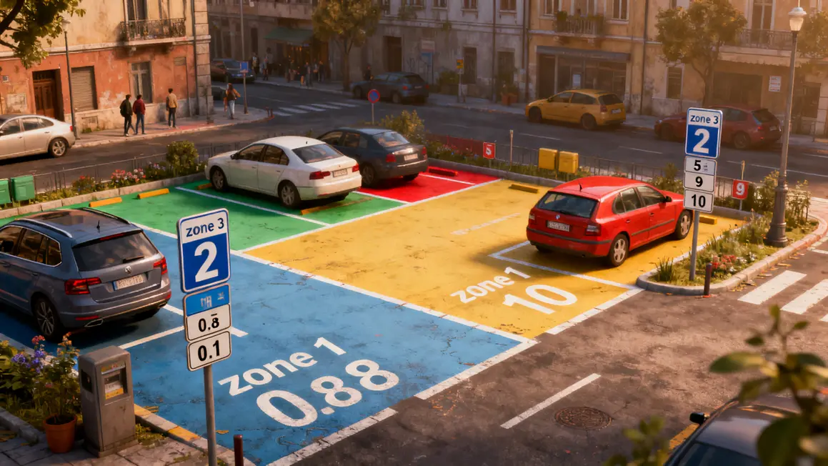 Plan stylisé villes zones parking Aix tarifs durée