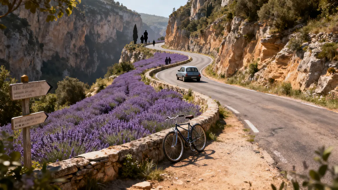 voiture route lavande provence gorges village