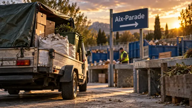 Déchèterie Aix en Provence La Parade : entrée et dépôts de déchets