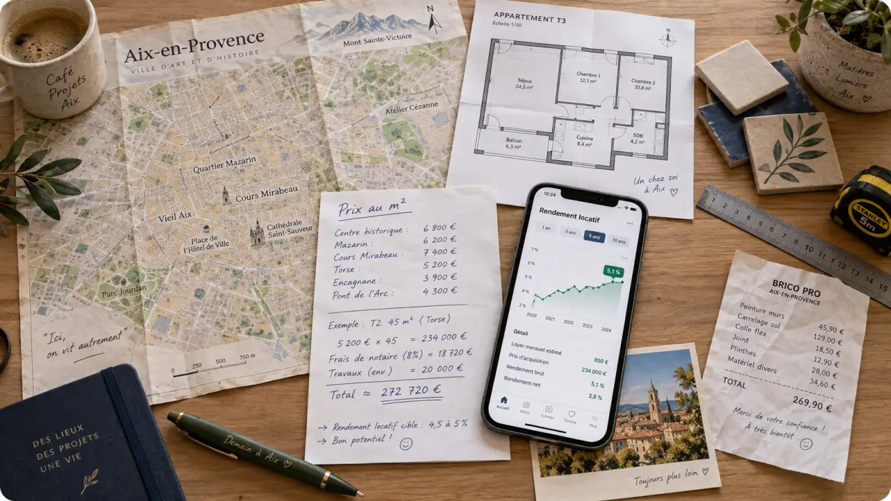 Prix immobilier aix en provence : 5 711 €/m², écarts par quartier