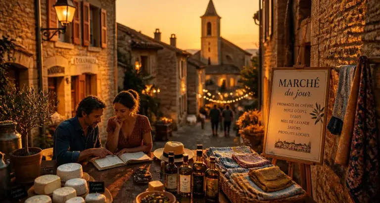 Que faire dans le luberon aujourd’hui : marché provençal dans un village de Provence